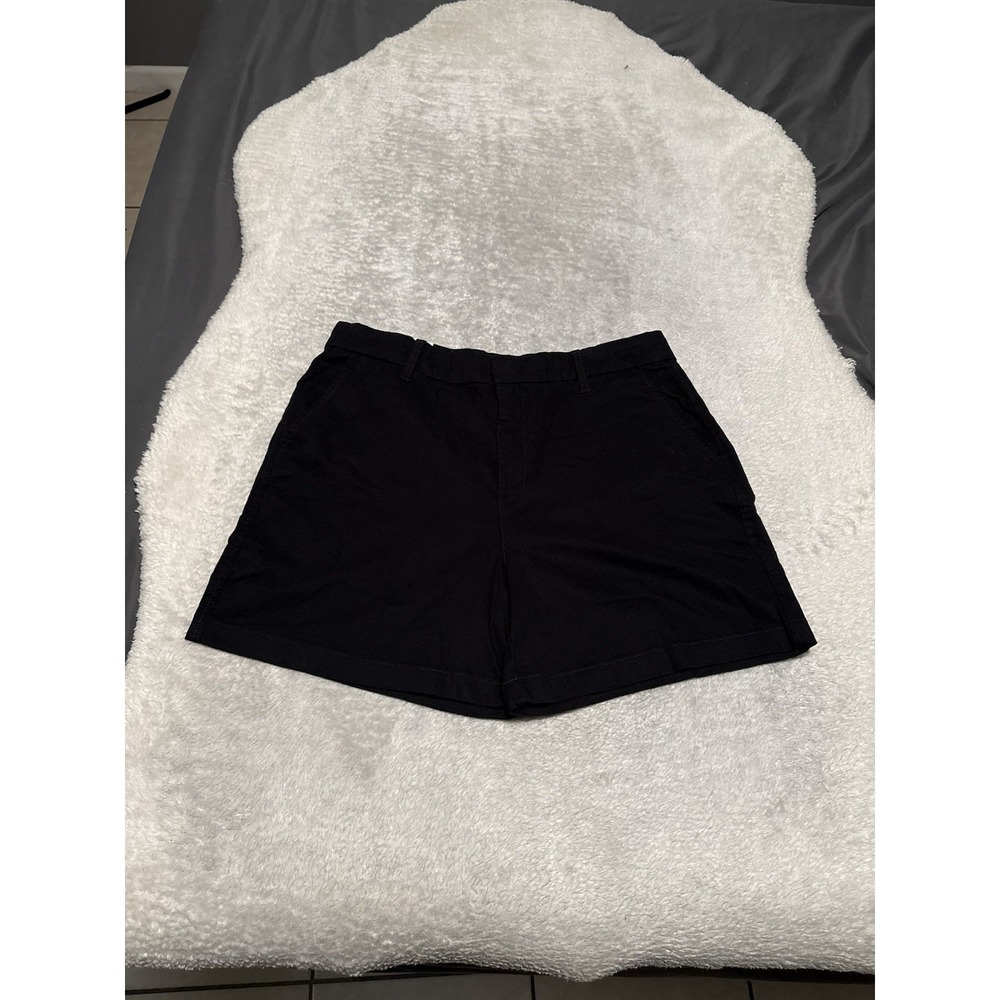New Gloria Vanderbilt Women's Black Shorts Size 14 Mid Rise Stretch Twill‎ 5"